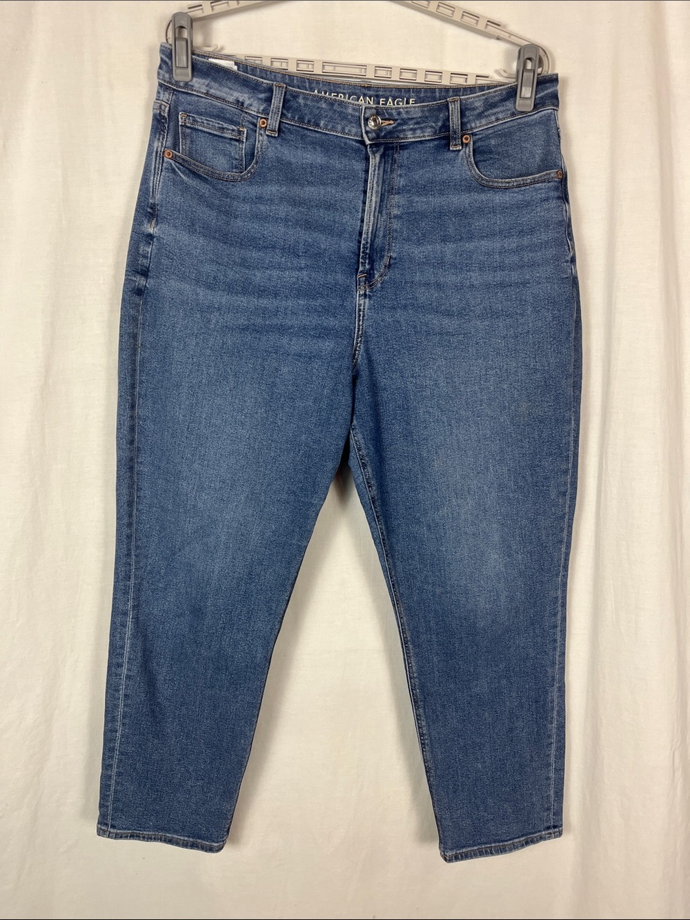 American Eagle Mom Jean Stretch Straight Leg Blue Jeans
